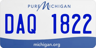 MI license plate DAQ1822