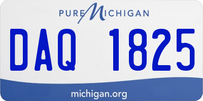 MI license plate DAQ1825