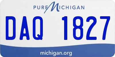MI license plate DAQ1827