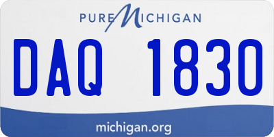 MI license plate DAQ1830