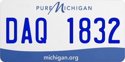 MI license plate DAQ1832