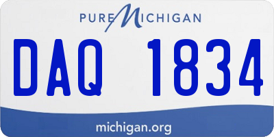 MI license plate DAQ1834