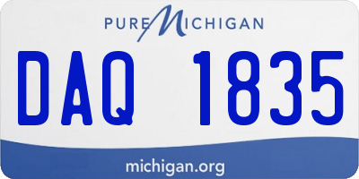 MI license plate DAQ1835