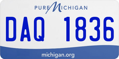 MI license plate DAQ1836
