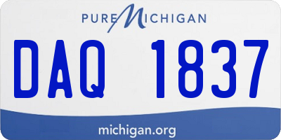 MI license plate DAQ1837