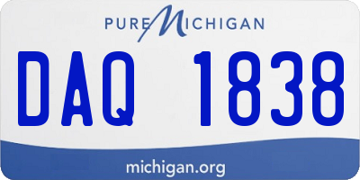 MI license plate DAQ1838