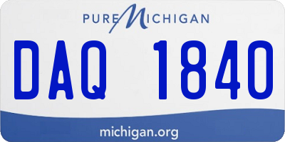 MI license plate DAQ1840