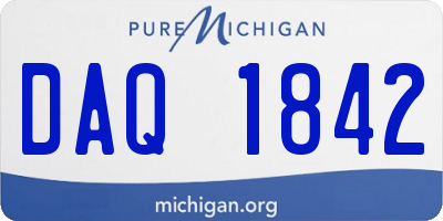 MI license plate DAQ1842