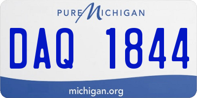 MI license plate DAQ1844
