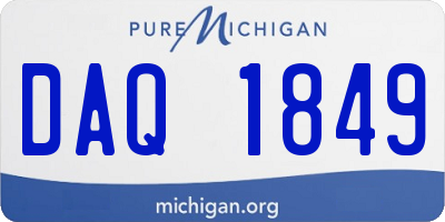 MI license plate DAQ1849