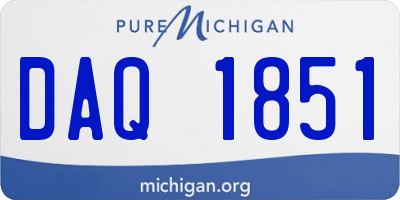MI license plate DAQ1851