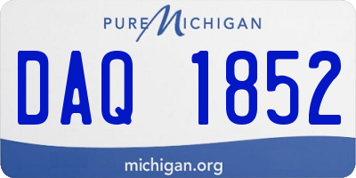 MI license plate DAQ1852
