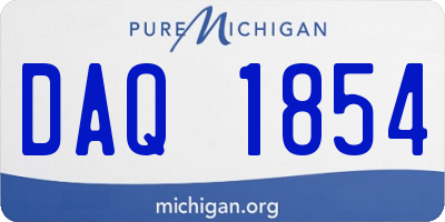 MI license plate DAQ1854