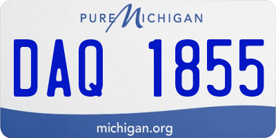 MI license plate DAQ1855