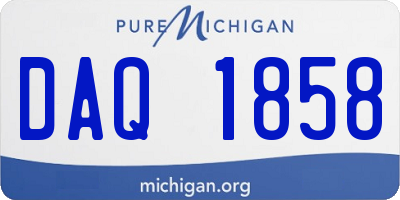 MI license plate DAQ1858