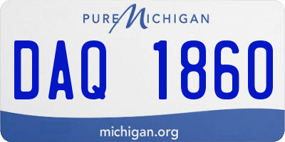 MI license plate DAQ1860