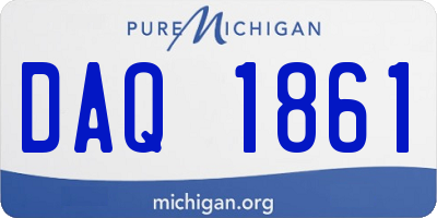 MI license plate DAQ1861