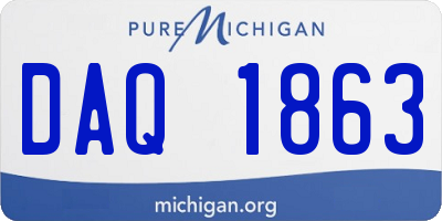 MI license plate DAQ1863