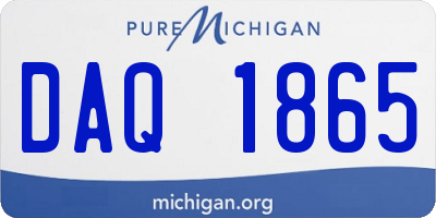 MI license plate DAQ1865
