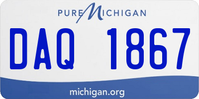 MI license plate DAQ1867