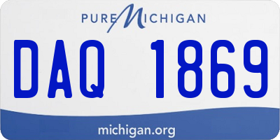 MI license plate DAQ1869