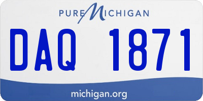 MI license plate DAQ1871