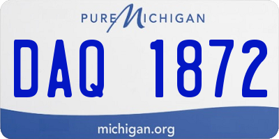 MI license plate DAQ1872