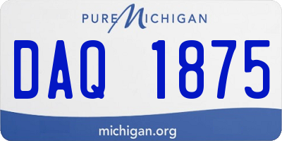 MI license plate DAQ1875