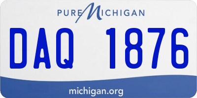 MI license plate DAQ1876