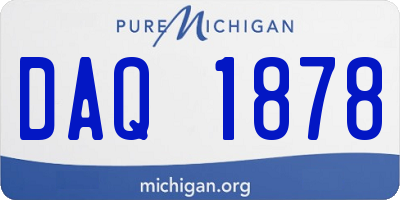 MI license plate DAQ1878