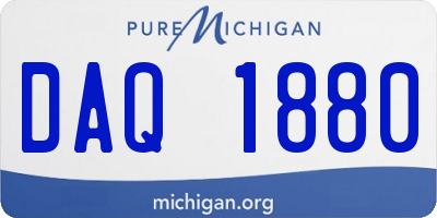 MI license plate DAQ1880