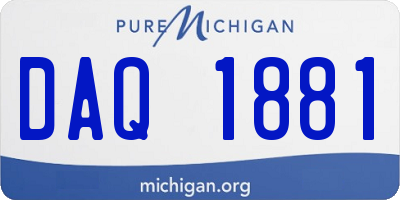 MI license plate DAQ1881