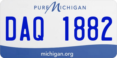 MI license plate DAQ1882