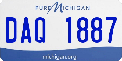 MI license plate DAQ1887
