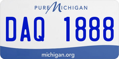 MI license plate DAQ1888
