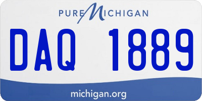MI license plate DAQ1889