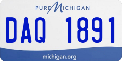 MI license plate DAQ1891