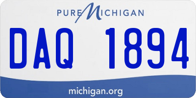 MI license plate DAQ1894