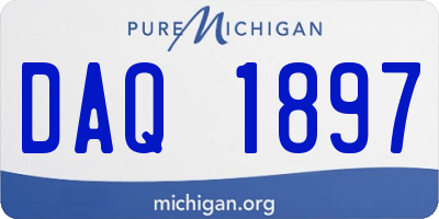 MI license plate DAQ1897