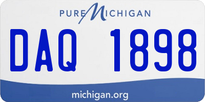 MI license plate DAQ1898