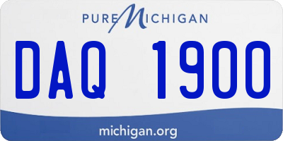 MI license plate DAQ1900