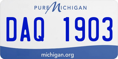 MI license plate DAQ1903