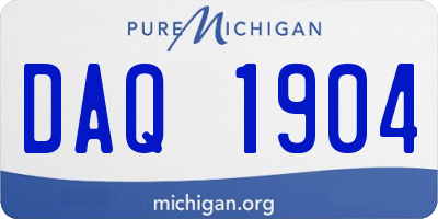 MI license plate DAQ1904