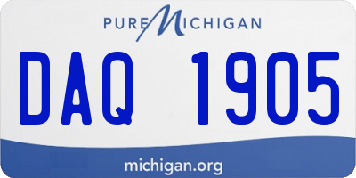 MI license plate DAQ1905