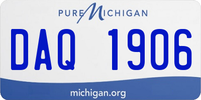 MI license plate DAQ1906