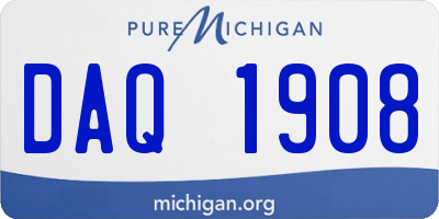 MI license plate DAQ1908