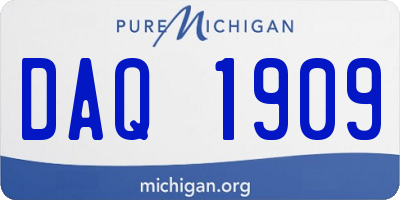 MI license plate DAQ1909