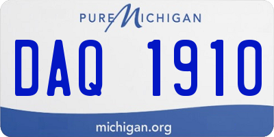 MI license plate DAQ1910