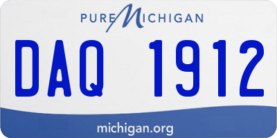 MI license plate DAQ1912