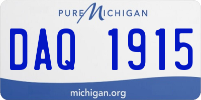MI license plate DAQ1915